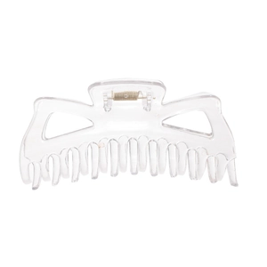 Minimalist large transparent hair claw clip with strong metal spring for daily styling