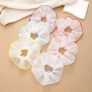 Lot de 6 chouchous en tulle aux couleurs pastel pour coiffures élégantes de femmes