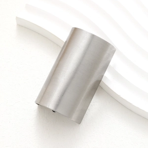 Minimalist silver metal hair pin with brushed texture for elegant high ponytail styling