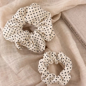 Vintage Polka Dot Fabric Scrunchies For Women High Elastic Handmade Hair Ties Sweet French Style Hair Accessories