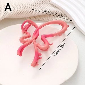 Pince à cheveux papillon dégradé rose, grande pince crabe mate de 11 cm pour femmes