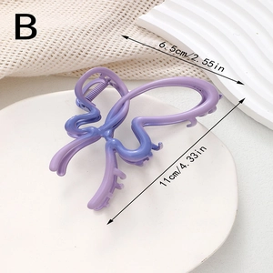 Pince à cheveux papillon dégradé bleu-violet fini mat avec une longueur de 11 cm