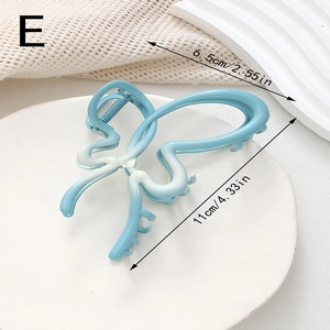 Détails de la pince à cheveux papillon dégradé bleu et blanc avec dimensions précises
