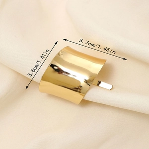 Minimalist gold alloy hair cuff with mirror polish for high ponytail accessories