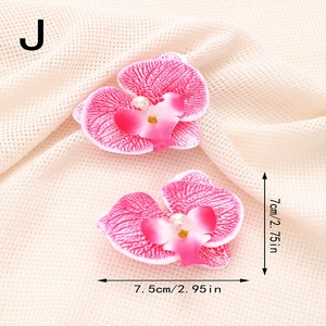 Lot de deux pinces à cheveux orchidées roses avec dégradé et perle centrale