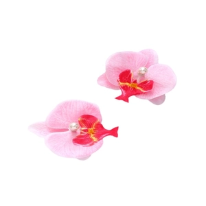 Pince à cheveux orchidée rose avec perle pour femme accessoire élégant pour coiffure chic