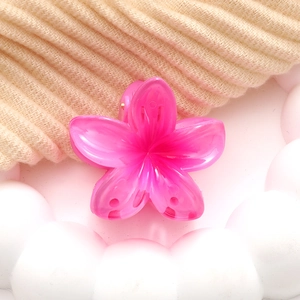 Pink frangipani acrylic hair claw clip with floral resin design for women accessories