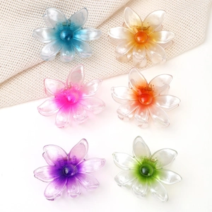 Lot de 6 pinces à cheveux fleurs colorées avec dégradé pour les vacances et le coiffage