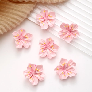 Pince à Cheveux Fleur de Cerisier Rose Douce Résine Sakura Floral Pince à Bec de Canard Pour Filles Femmes Accessoires Cheveux