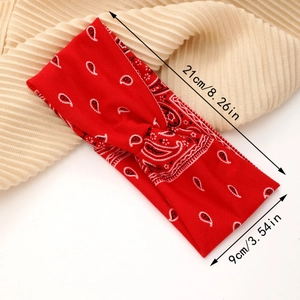 Bandeau à cheveux rouge à motif paisley vintage élastique pour yoga et sport