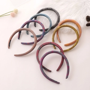 Vintage Paisley Pattern Sponge Padded Headband For Women Handmade Satin Fabric Hair Band Elegant Ethnic Hair Accessories