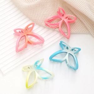 Gradient Butterfly Hollow Hair Claw Clip Alloy Butterfly Shark Clip Sweet Cool Style Matte Hair Accessories For Women