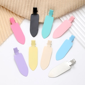 Pinces à Cheveux à Bec de Canard Sans Couture Couleur Macaron Pour Femmes Alliage Mat Pinces à Coiffer Professionnelles