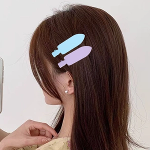 Ensemble de barrettes à cheveux en métal couleur bonbon bleu clair et lavande