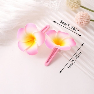 Barrettes fleurs de frangipanier dégradé rose en tailles 5cm et 7cm pour la plage