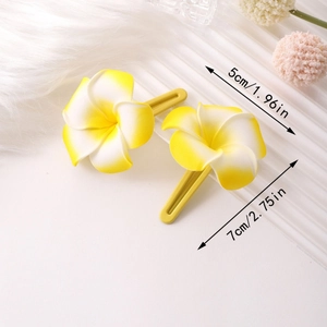 Barrettes à cheveux fleurs de frangipanier pour vacances à la plage et style estival