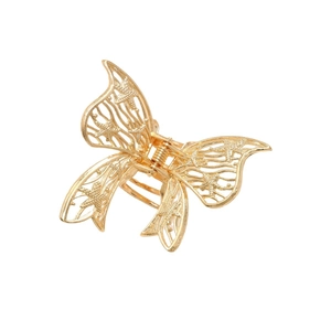 Eleganter goldener Schmetterling-Haarclip mit Seestern-Muster und poliertem Metall-Finish