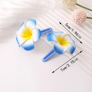 Détails de taille des pinces à cheveux fleur de frangipanier pour vacances à la plage