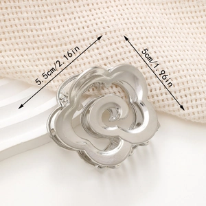 Pince à cheveux rose en métal argenté avec dimensions de 5,5 cm sur 5 cm pour femmes