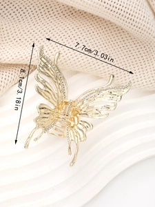 Détails de la pince à cheveux papillon avec strass, dimensions 8,1 cm sur 7,7 cm environ
