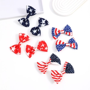 Set di 8 mollette per capelli con fiocco per l'Independence Day con stelle e strisce americane