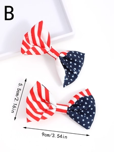 Dettaglio dei fiocchi per capelli patriottici con misure precise di 9cm x 5,5cm