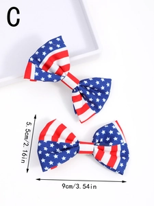 Dettaglio di fermagli per capelli a fiocco bandiera USA 9cm con stelle e strisce