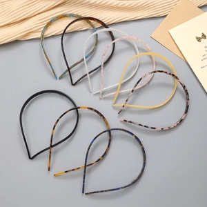 Non-slip acetate hairband set with tortoise shell and marble patterns for women