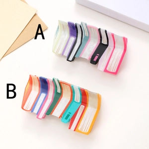 Acrylic water ripple book-shaped hair claw clips in colorful stacked book design
