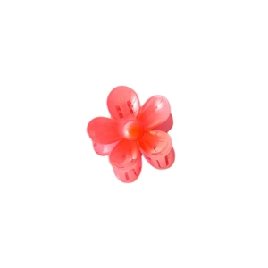 Pink translucent plumeria flower claw clip for elegant summer beach hairstyles
