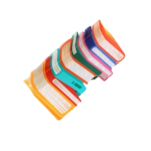 Creative stack of colorful books hair claw clip made of textured acrylic material