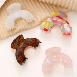 Acetate Hair Claw Clips Elegant Marble Tortoiseshell Pattern Small Hair Clamps Fashion Hair Accessories For Women Daily Styling