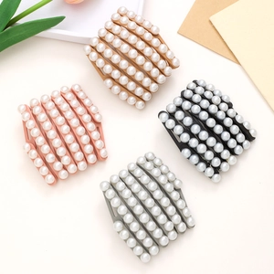 Serre-Tête Künstliche Perle Rétractable Pliable Pour Femmes Bandeau Antidérapant En Plastique Accessoire Coiffure Voyage Lavage Visage