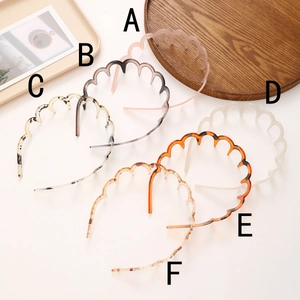 Minimalist non-slip wide hairband set with wave teeth in assorted colors and patterns