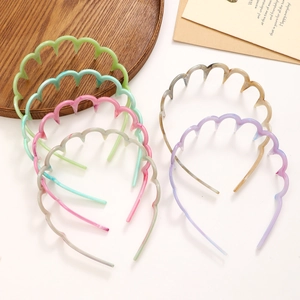 Lot de serre-têtes ondulés aux couleurs de bonbons avec texture marbrée et dents antidérapantes