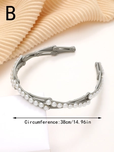 Détail du serre-tête gris perle pliable avec indication de circonférence 38cm