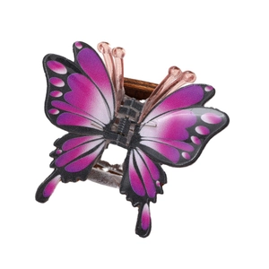Pince à cheveux papillon élégante dégradé violet avec finition brillante pour femmes
