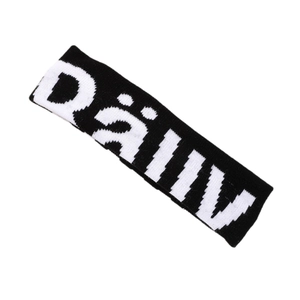 Fascia sportiva elastica in maglia nera con motivo a lettere DAILY per le donne