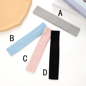 Non-slip thin sports headband set in grey, blue, pink and black colors for yoga and gym