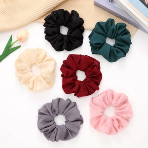 French Pleated Large Scrunchie Fabric Elastic Hair Band High Elasticity Elegant Hair Tie For Women Daily Hair Accessories