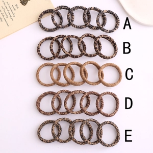 Brown leopard print elastic hair ties set with five diverse animal patterns in a 25-piece pack