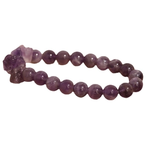 Bracciale di ametista naturale con perline e pietre grezze per uomo e donna trendy