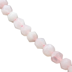 Polished faceted pink crystal quartz beads strand for DIY jewelry making and crafts
