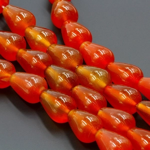 Perline Sciolte in Agata Rossa Naturale a Goccia d'Acqua per Gioielli Fai-da-Te Filo di Pietre Preziose Lucide per Collana Bracciale