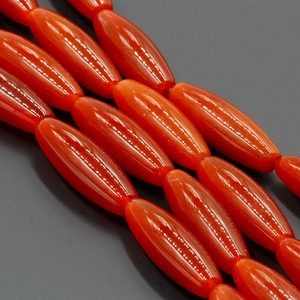 Natürliche orangerote Achatperlen in Olivenform für die DIY Schmuckherstellung