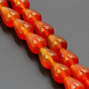 Perle a goccia in agata rossa lucida traslucida per accessori gioielli fai-da-te