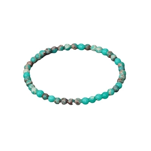 Bohemian style 4mm natural turquoise and jasper energy stone stretch bracelet