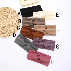 Classic elastic knotted sports headbands for women in eight versatile solid colors