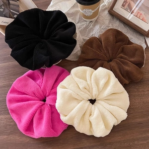 Oversized Plush Scrunchie Thick Towel Hair Tie Women Simple Fluffy Ring For Autumn Winter Bun Hairstyle Hair Accessories