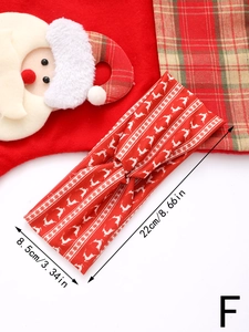Detailed view of red Christmas headband with elk pattern showing 22cm x 8.5cm dimensions